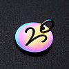 Rainbow Color Ion Plating(IP) 201 Stainless Steel Charms STAS-Q201-JN166-1-2