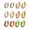 Rack Plating Flower Brass Enamel Hoop Earrings EJEW-H143-13G-2