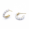 Enamel C-shape Stud Earrings EJEW-N052-05C-2