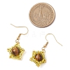 Natural Tiger Eye Star Dangle Earrings EJEW-MZ00354-4