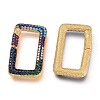 Brass Micro Pave Cubic Zirconia Spring Gate Rings KK-M206-07G-01-2
