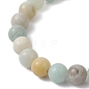 Natural Flower Amazonite Round Beads Bracelets BJEW-JB12434-4