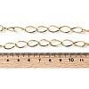 304 Stainless Steel Teardrop Link Chain Necklaces for Women Men NJEW-A058-02G-5