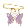 Butterfly & Flower Charm Alloy Enamel Brooches for Women JEWB-BR00144-3