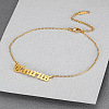 304 Stainless Steel Constellation Word Link Chain Anklets for Women FS-WG5BE8C-04-1