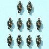 10Pcs Round Brass Magnetic Clasps with Loops KK-FS0001-34AB-7