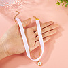 Alloy Enamel Letter Pendant Single Face White Velvet Ribbon & Brass Chain Double Layered Choker Necklaces NJEW-TAC0035-5