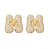 Brass Micro Pave Cubic Zirconia Stud Earrings EJEW-Z091-04G-M-2