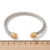 304 Stainless Steel Cuff Bangles BJEW-M136-01B-PG-5