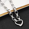 Tarnish Resistant 304 Stainless Steel Cross Rolo Chain Jewelry Sets SJEW-A077-02P-2