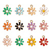 Craftdady 48Pcs 12 Colors Light Gold Plated Alloy Pendants ENAM-CD0001-17-1