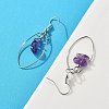 Natural Amethyst Dangle Earrings EJEW-JE02150-03-5