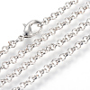 Iron Rolo Chains Necklace Making X-MAK-R015-45cm-P-1