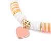 Heart Charm Bracelet BJEW-JB07655-04-4