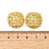 Flower Brass Clear Cubic Zirconia Bead Caps KK-V008-02G-3