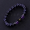 Natural Amethyst Beaded Stretch Bracelets PW-WG74486-02-1