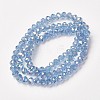 Electroplate Transparent Glass Beads Strands EGLA-A034-T3mm-T07-2