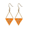 Handmade Glass Seed Beads Rhombus Dangle Earrings EJEW-MZ00542-03-2
