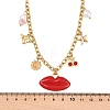 304 Stainless Steel with Plastic Bib Necklaces for Women NJEW-K300-05G-3