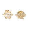 Snowflake Clear Cubic Zirconia  Stud Earrings EJEW-Z062-01G-2