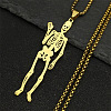 201 Stainless Steel Skeleton Pendant Necklaces LS-NJEW-K283-08G-1