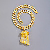 Alloy Crystal Rhinestone Jesus Pendant Necklaces for Men FS-WGEB413-02-1