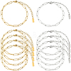 12Pcs 2 Colors 304 Stainless Steel Paperclip Chains Bracelets for Men Women BJEW-SC0001-62-1