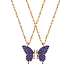 2Pcs Matching Butterfly Pendant Necklaces Set JN1033A-1-2