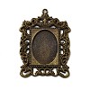 Rectangle Tibetan Style Alloy Big Pendant Cabochon Settings PALLOY-K109-77AB-NR-1