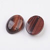 Natural Dyed & Heated Red Tiger Eye Flat Back Cabochons G-G741-18x25mm-13-2