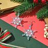 Christmas Snowflake Glass Seed Braided Dangle Earrings EJEW-MZ00236-02-2