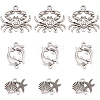 BENECREAT 18Pcs 3 Styles Tibetan Style Alloy Connector Charms TIBE-BC0001-01-1