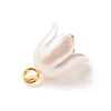 Spray Painted ABS Plastic Imitation Pearl Charms PALLOY-JF01603-04-5