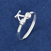 925 Sterling Silver Adjustable Finger Rings for Women RJEW-P157-01S-2