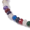Dyed Natural Malaysia Jade Rondelle Beads Stretch Bracelets for Women BJEW-JB13041-3