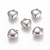 Tarnish Resistant 304 Stainless Steel Puffed Heart Charms X-STAS-K002-21A-2