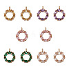  Jewelry 10Pcs 5 Colors Brass Micro Pave Cubic Zirconia Charms KK-PJ0001-23-9