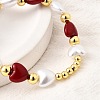 Valentine's Day ABS Imitation Pearl Beads Stretch Bracelets for Women BJEW-D317-08C-G-2
