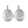 Floral Embossed Brass Locket Pendants KK-CBA7157-01P-1