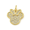 Rack Plating Brass Pave Cubic Zirconia Pendants KK-U029-27G-1