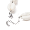 Acrylic Shell Bead Link Anklets AJEW-AN00537-3