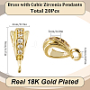 SUNNYCLUE 20Pcs Brass with Cubic Zirconia Pendants KK-SC0004-44-2
