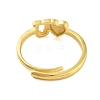 Heart & Letter U Brass Adjustable Rings for Women RJEW-L120-011G-3