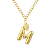 304 Stainless Steel Clear Cubic Zirconia Heart & Letter Pendant Curb Chain Necklaces for Women NJEW-FS00012-27M-1