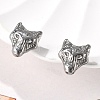 304 Stainless Steel Wolf Clip-on Earrings EJEW-B116-02P-1