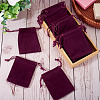 20Pcs Rectangle Velvet Drawstring Pouches TP-TA0001-04E-5
