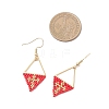 Handmade Glass Seed Beads Rhombus Dangle Earrings EJEW-MZ00542-02-4