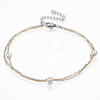 304 Stainless Steel Multi-Strand Anklets AJEW-K016-11C-1