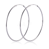 Anti-Tarnish Rhodium Plated 925 Sterling Silver Hoop Earrings Endless Unisex Small Hoop Earrings 50mm Gold Plating Huggie Hoop Earrings for Women Men JE1076A-06-1