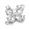 Brass Pave Clear Cubic Zirconia Connector Charms CU-G605-01P-2